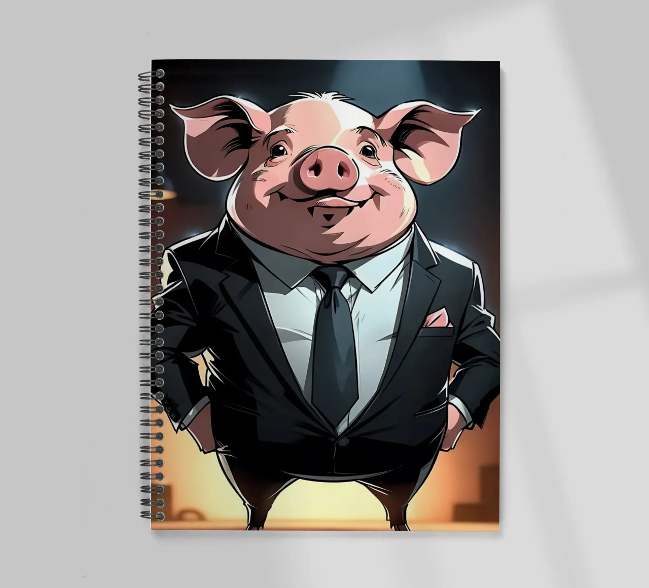 Pig_Style_C_1 spiral notebook by Tierisch bunt by LK