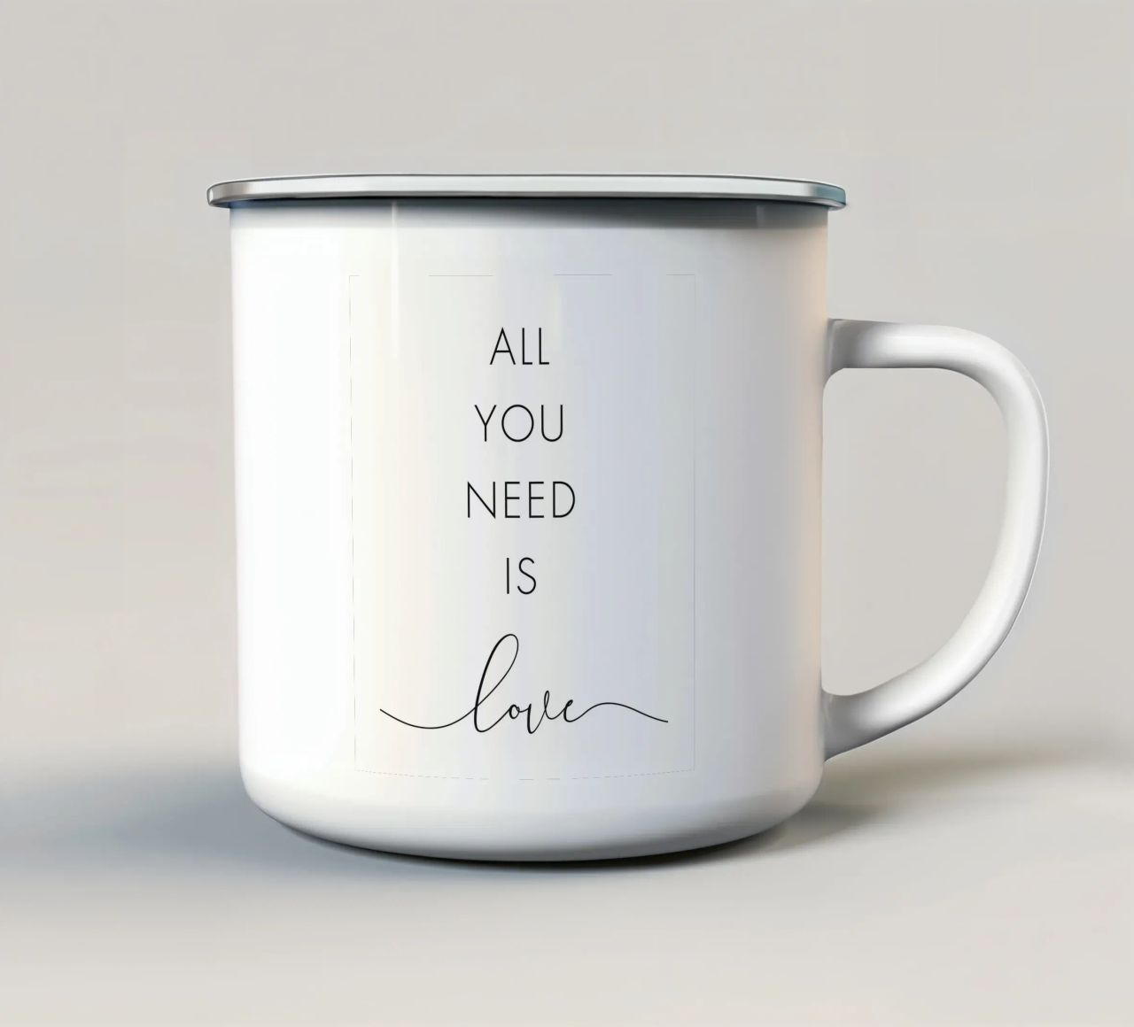 Tutto ciò che serve è l'amore tazza in smalto da NouveauPrints