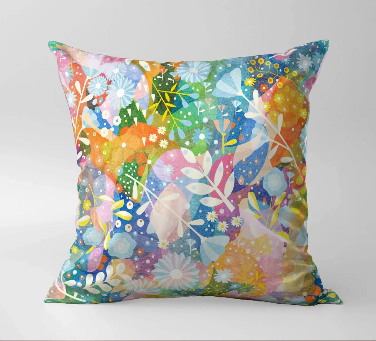 Spring Garden Abstract Pattern decorative cushion by lovely lines