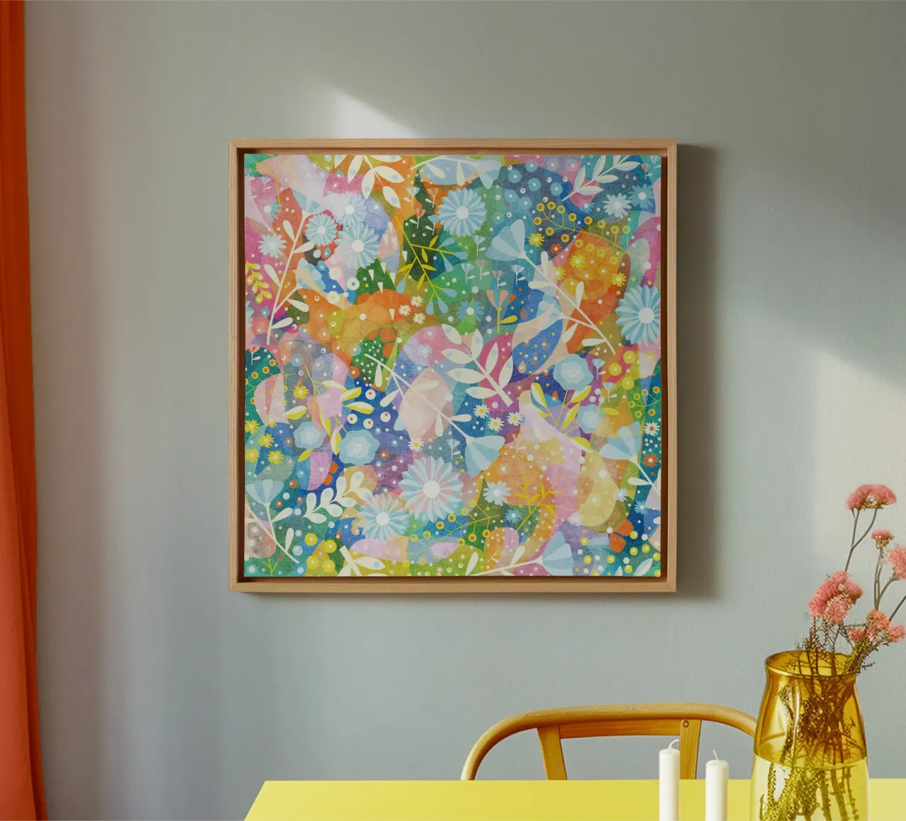 Spring Garden Abstract Pattern canvas by lovely lines