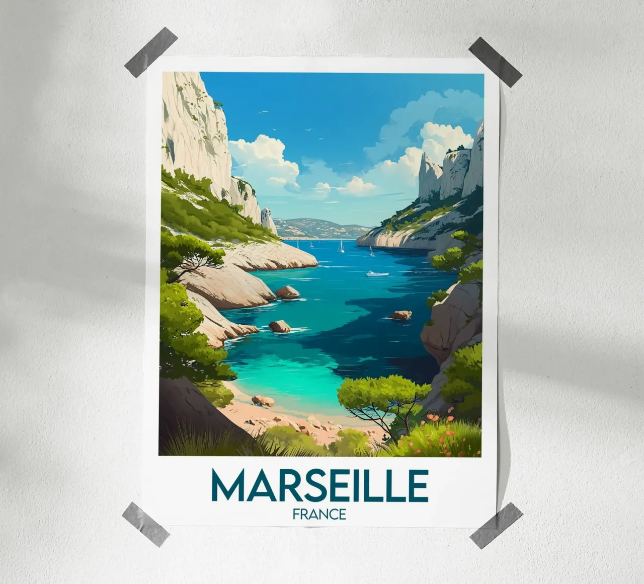 Poster Marseille Frankreich Poster von Frame the World