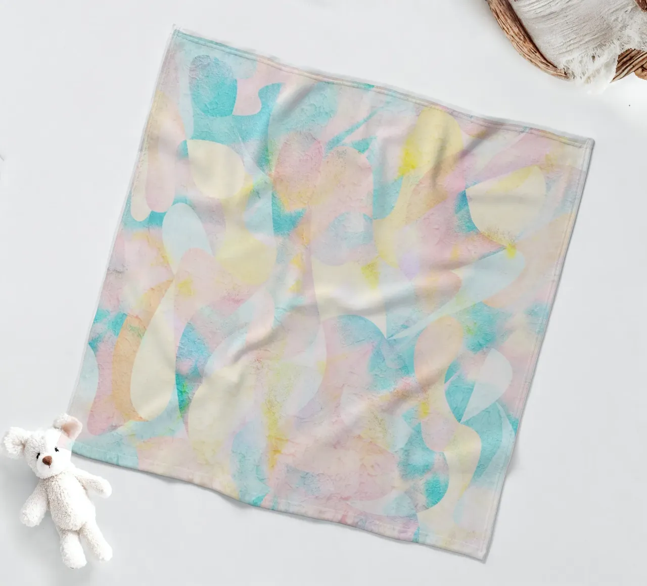 Dream Landscape Abstract Geometric fleece blanket by lovely lines
