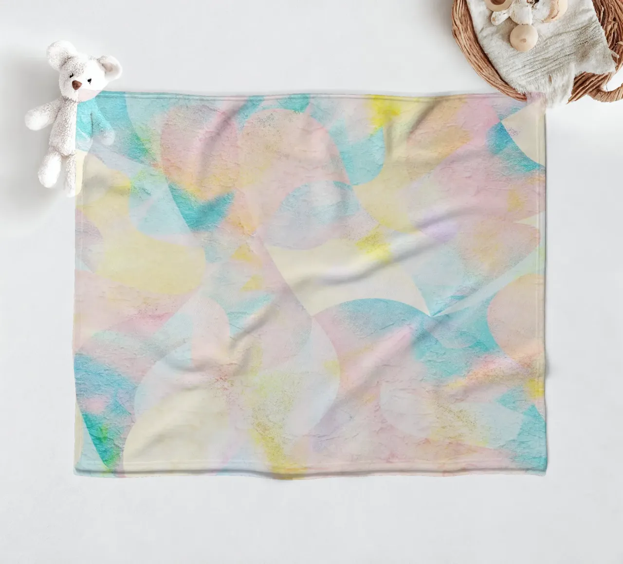Dream Landscape Abstract Geometric fleece blanket by lovely lines