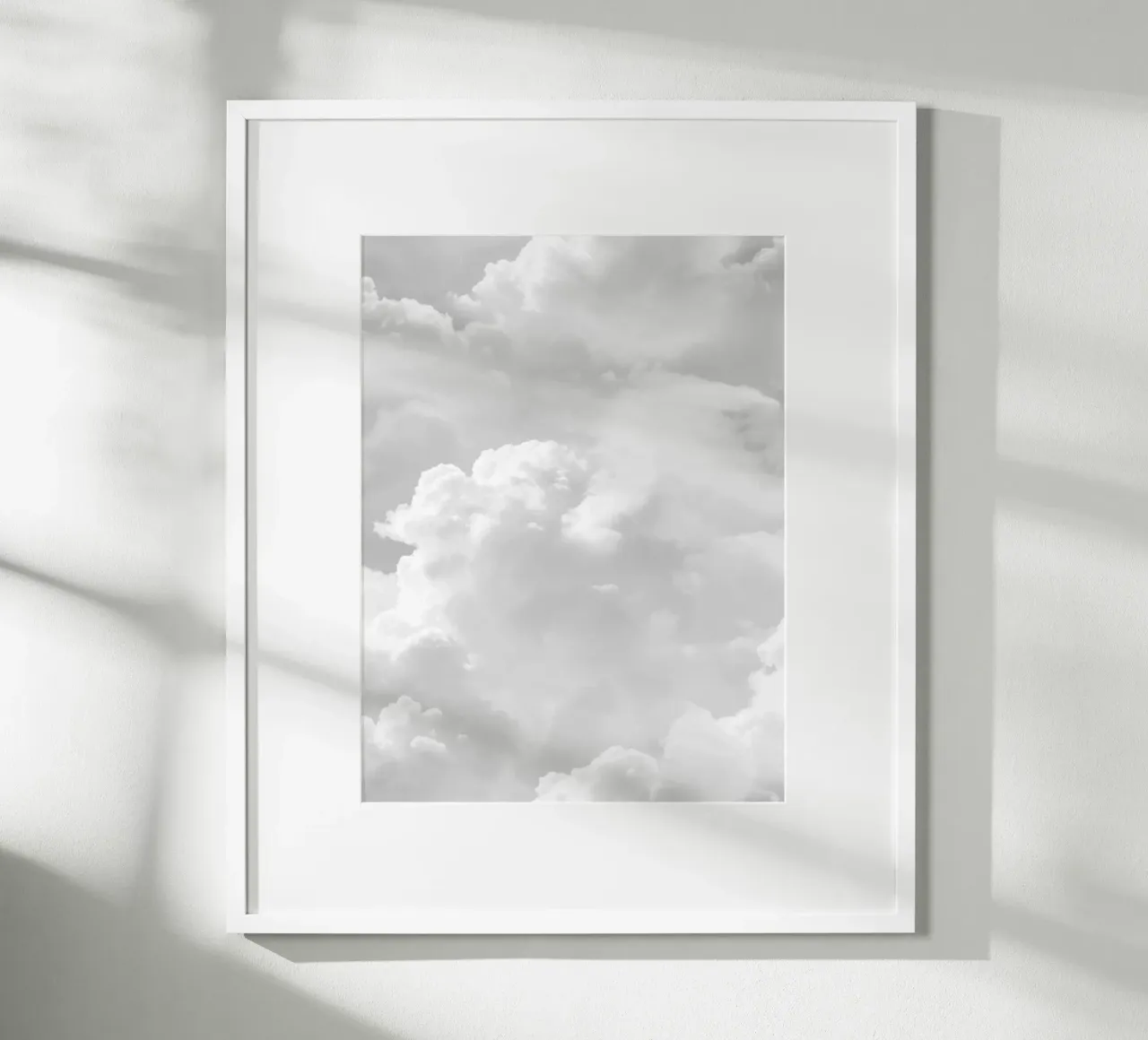 Witte Wolken Abstract Boho Spiritueel Zomer Yoga Kalm Kunst poster van Gentle Echoes Art