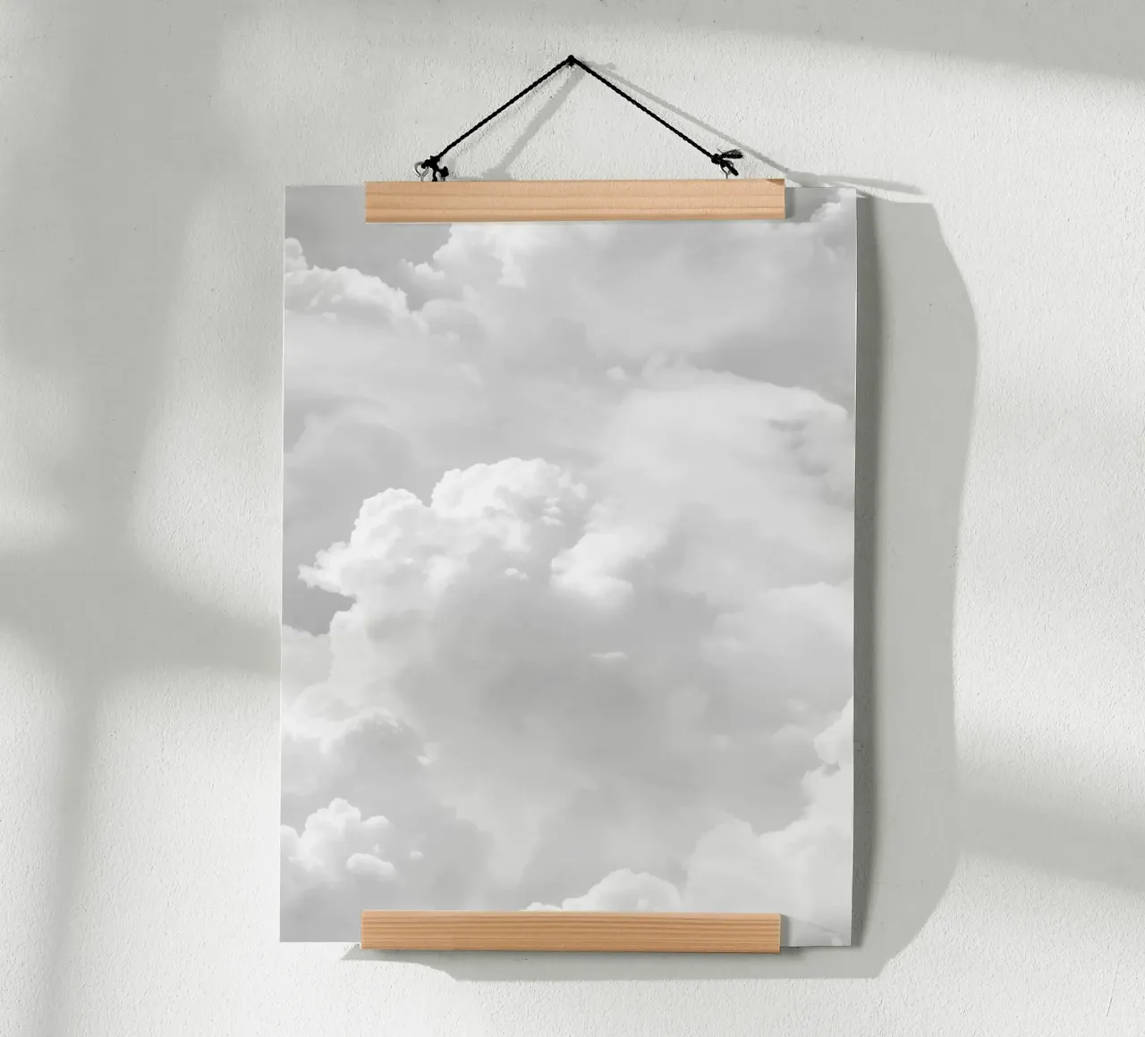 Witte Wolken Abstract Boho Spiritueel Zomer Yoga Kalm Kunst poster van Gentle Echoes Art