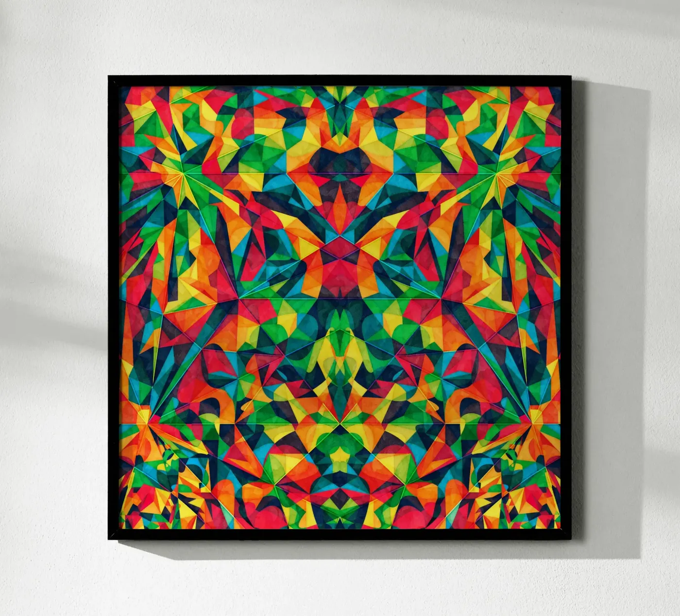 Vibrant Red Green Pattern poster by Lines Inside