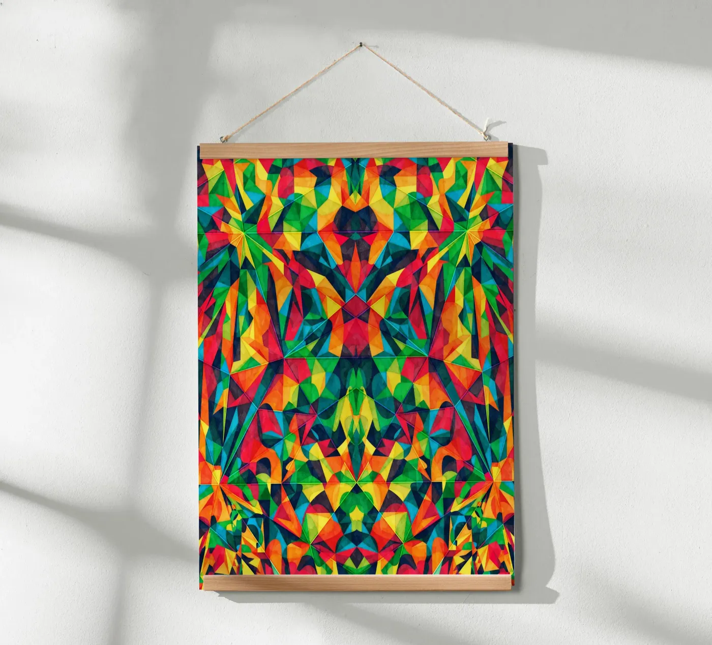 Vibrant Red Green Pattern poster by Lines Inside