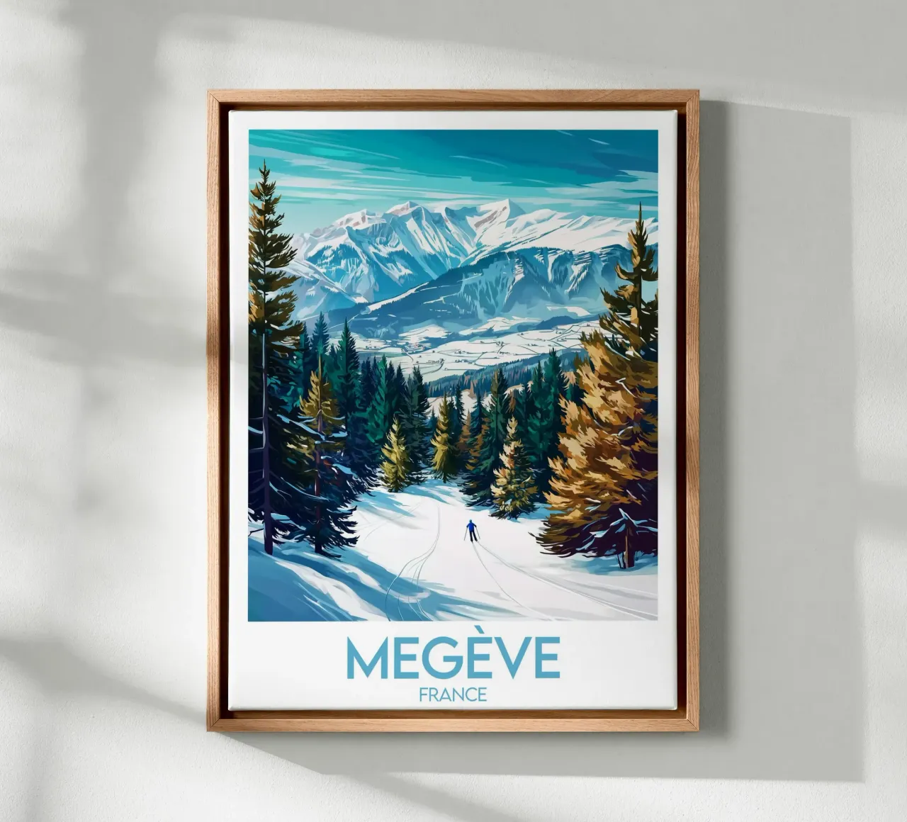 Affiche Megève tela con Cornice a cassetta da Frame the World