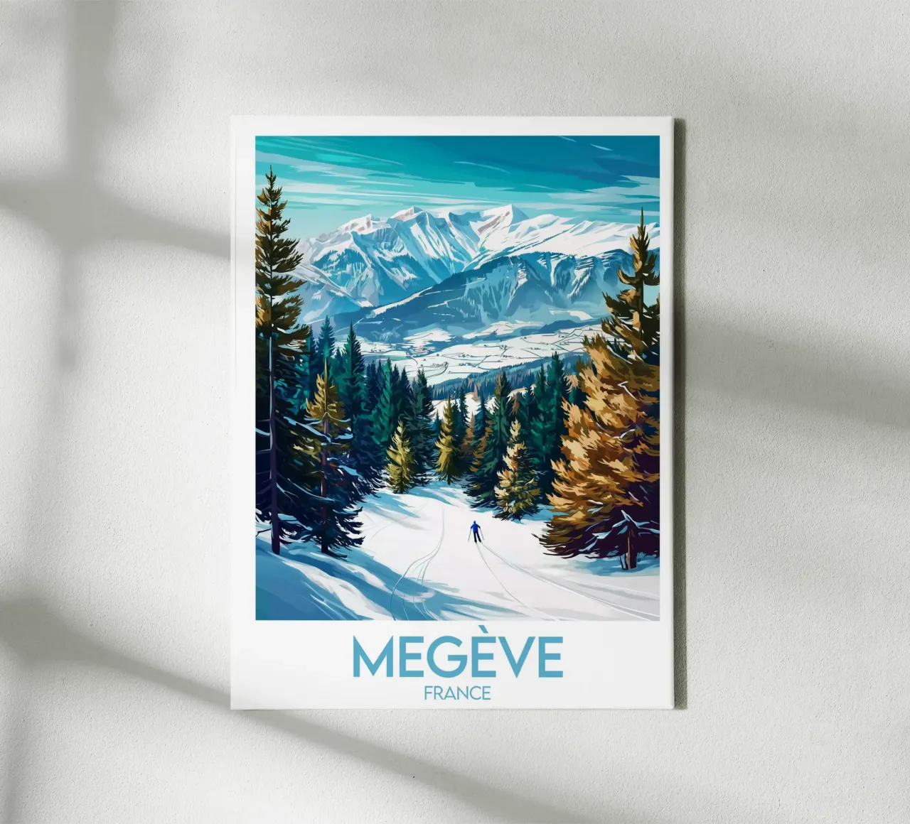 Affiche Megève tela con Cornice a cassetta da Frame the World