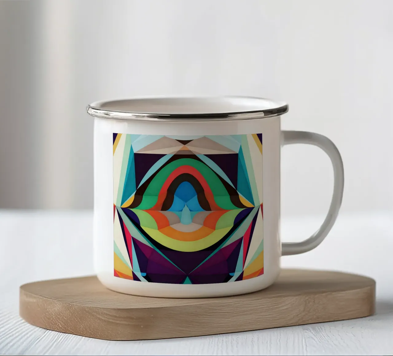 Innere Welt Abstrakte Formen Emaille Tasse von lovely lines