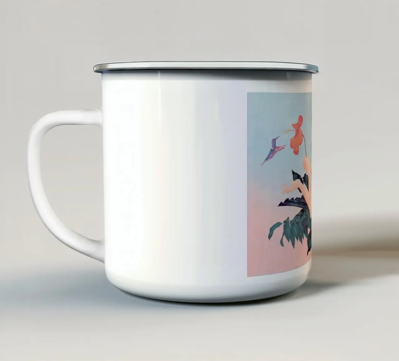 Humming Bird tazza in smalto da Faunesque