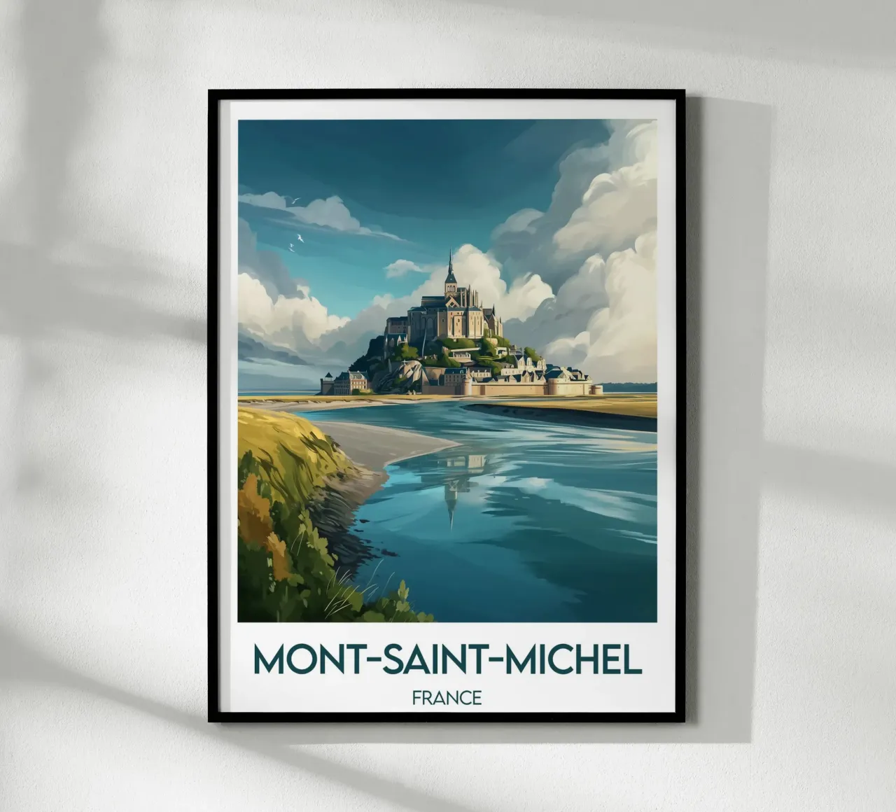 Poster Mont-Saint-Michel Frankreich Poster von Frame the World