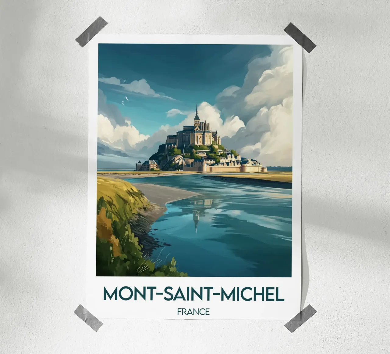 Poster Mont-Saint-Michel Frankreich Poster von Frame the World