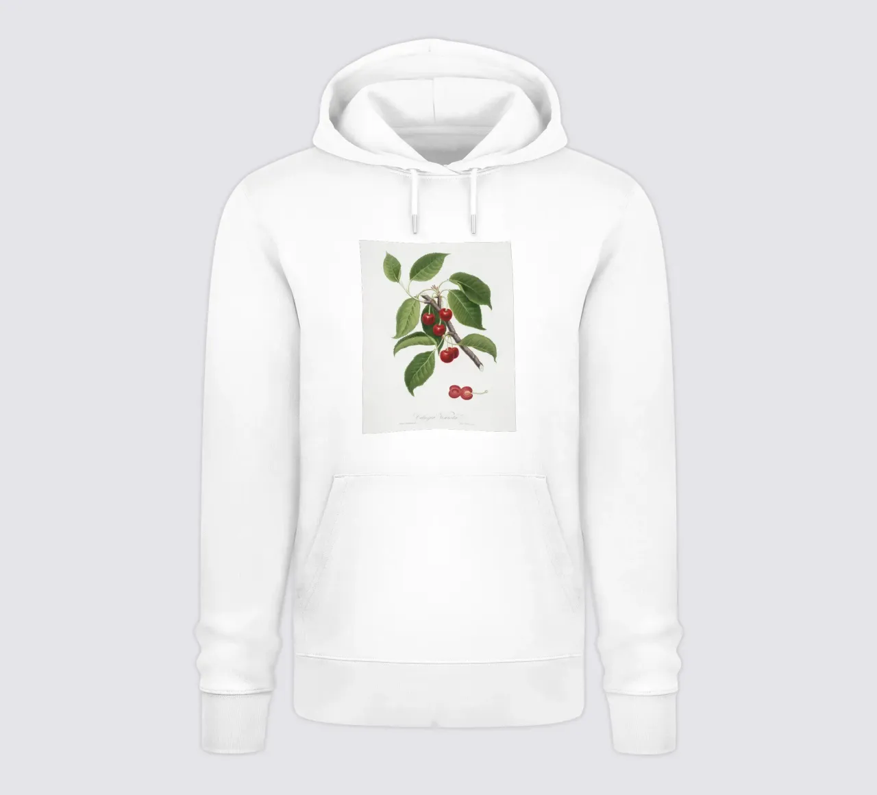 Sour cherry botanical illustration print hoodie by Pretty Flowers Vintage Botanicals