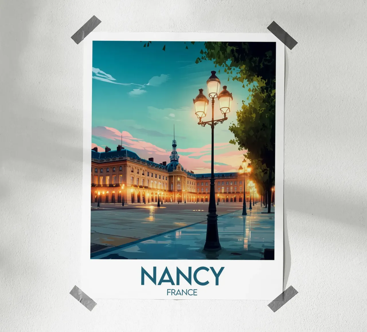 Affiche Nancy poster con telaio in legno da Frame the World