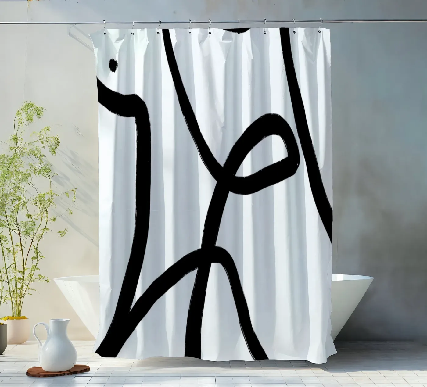 Aligned Duschvorhang von Graphite