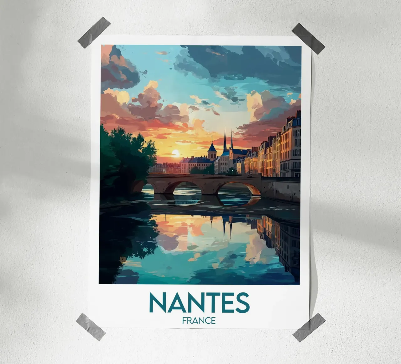 Affiche Nantes poster con telaio in alluminio da Frame the World
