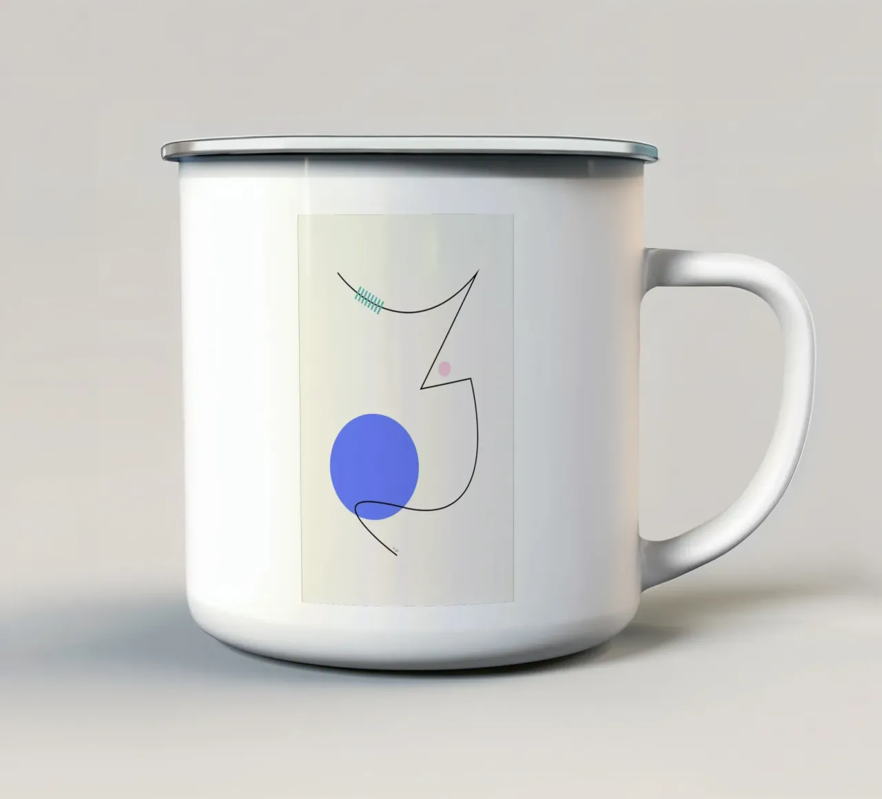 Line Art II tazza in smalto da Linda Gobeta