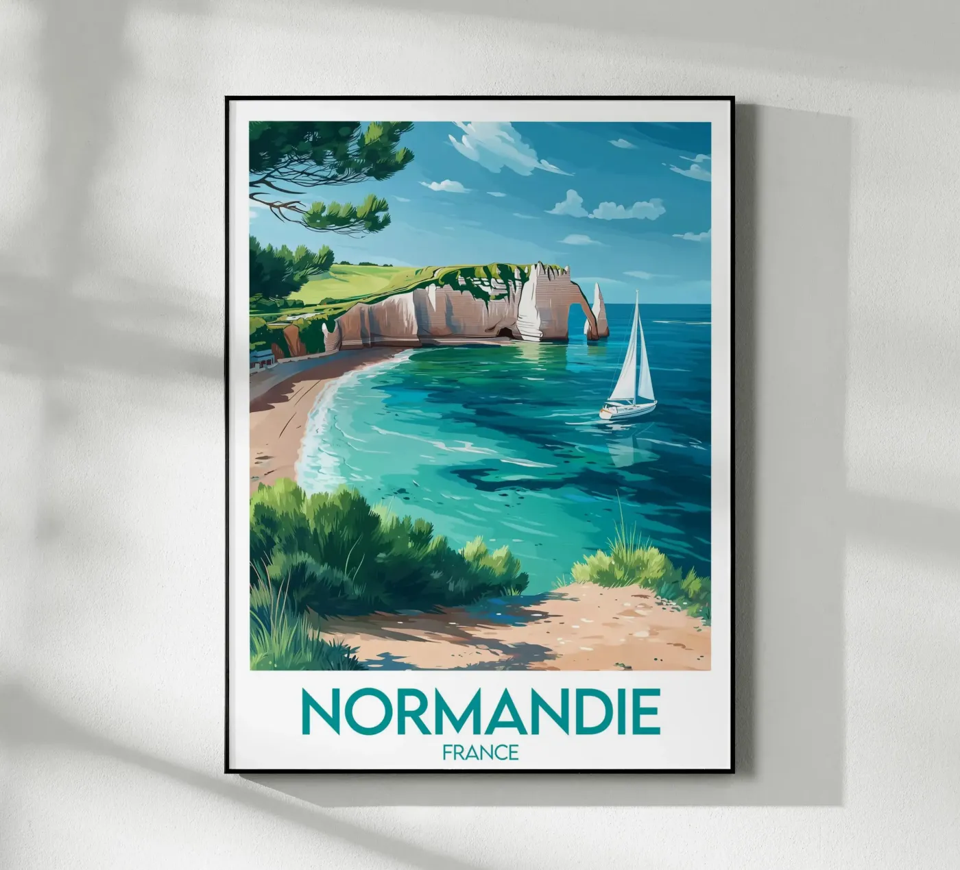Affiche Normandie Frankreich Acryl-Glas von Frame the World