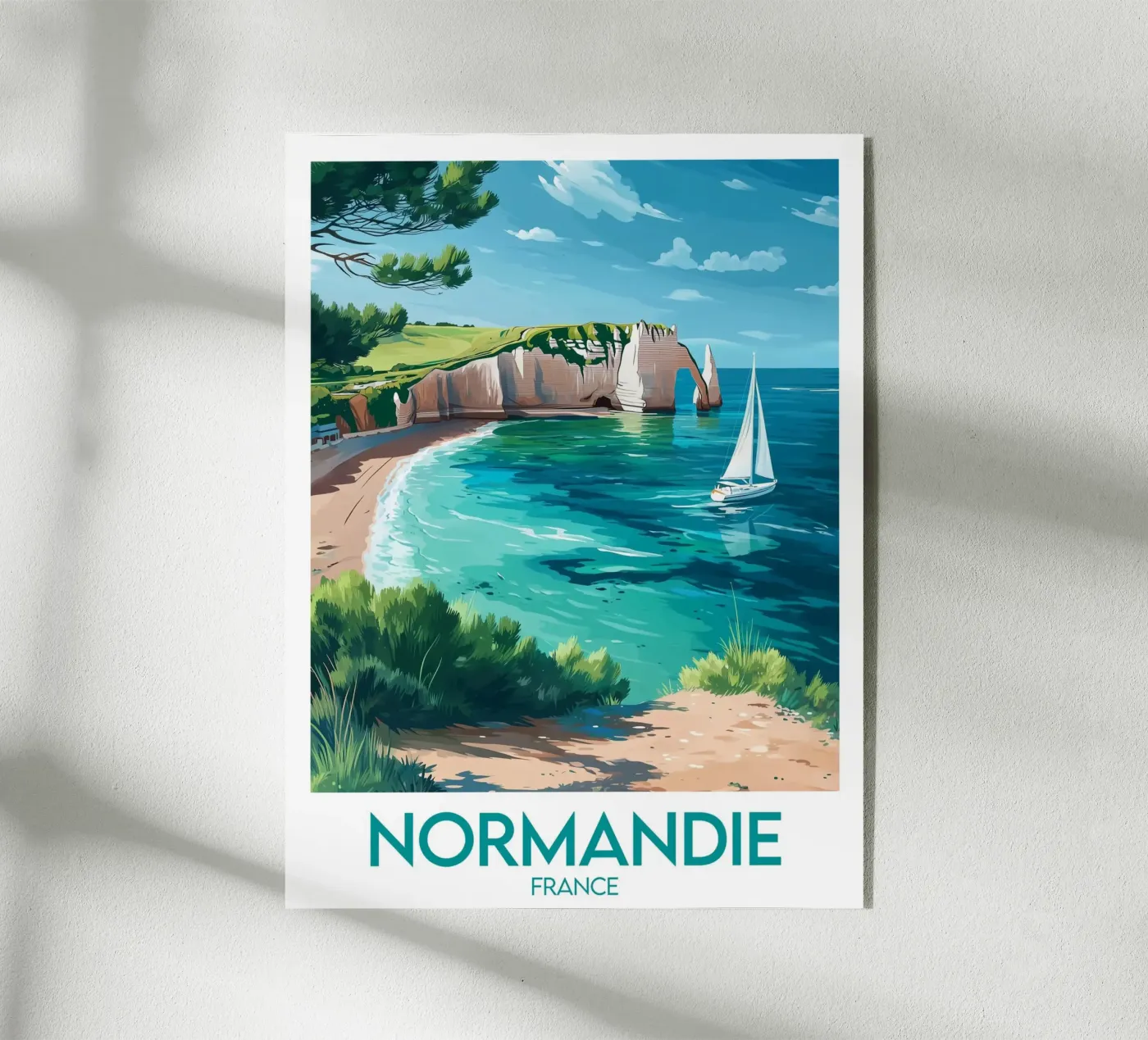 Affiche Normandie Frankreich Acryl-Glas von Frame the World