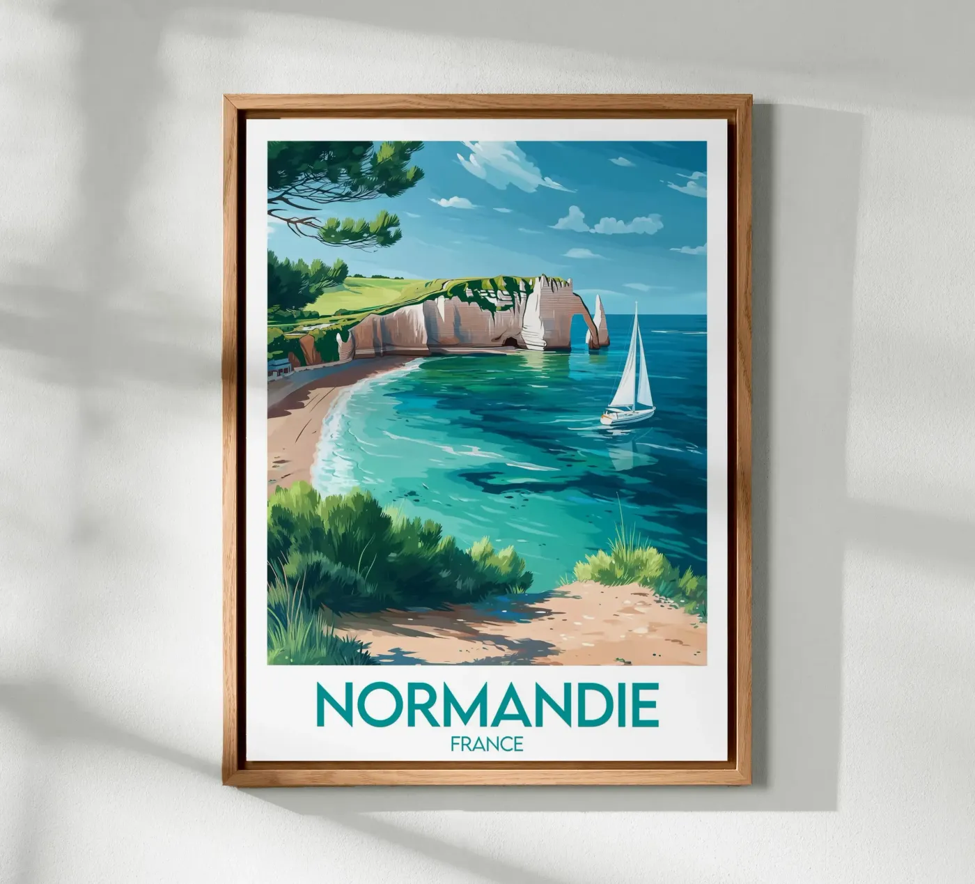 Affiche Normandie France Forex-Platte von Frame the World