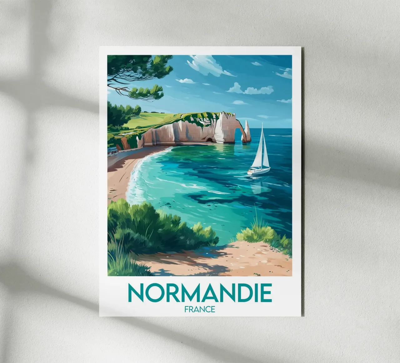 Affiche Normandie France Forex-Platte von Frame the World