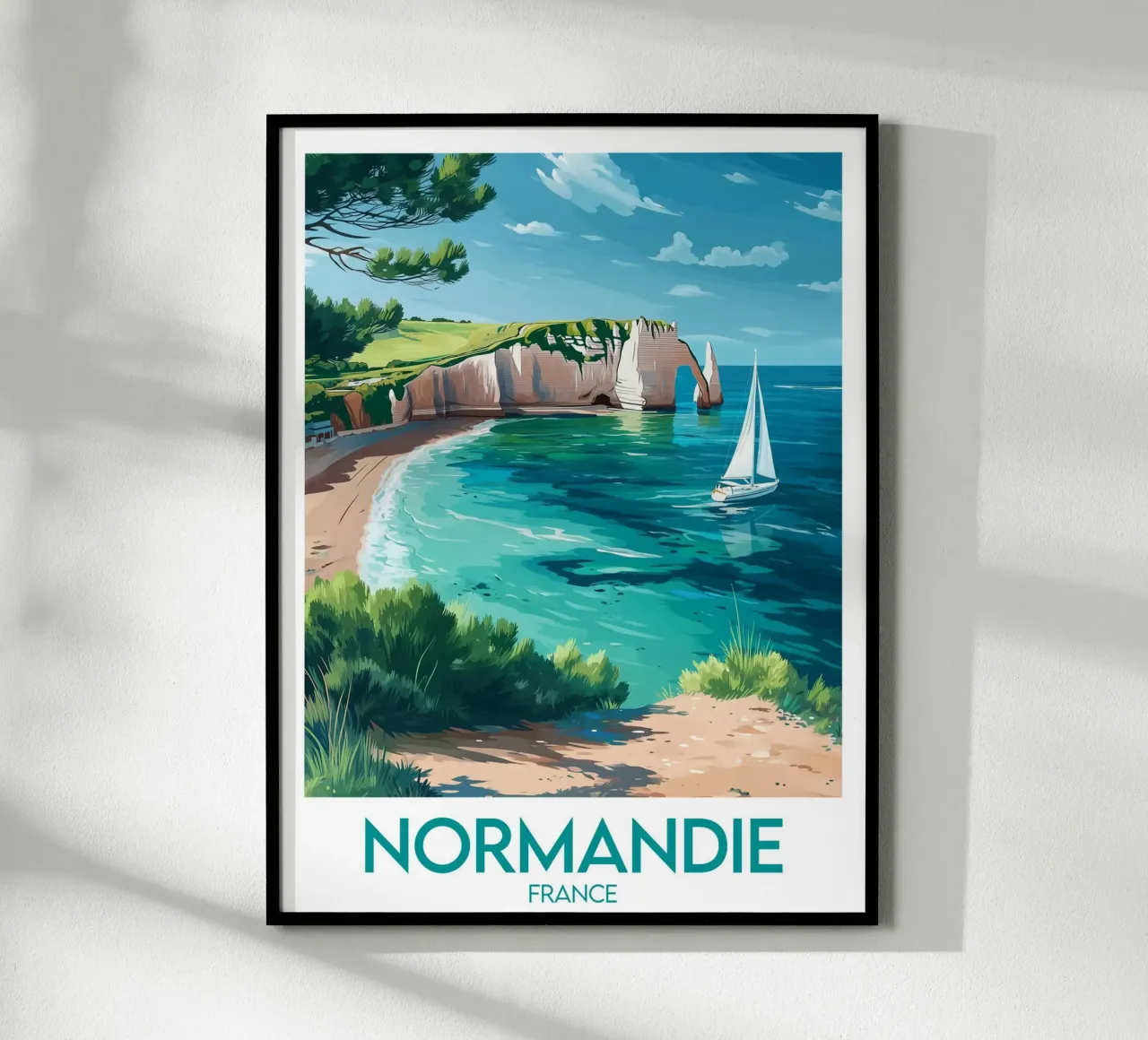 Affiche Normandie poster con telaio in legno da Frame the World
