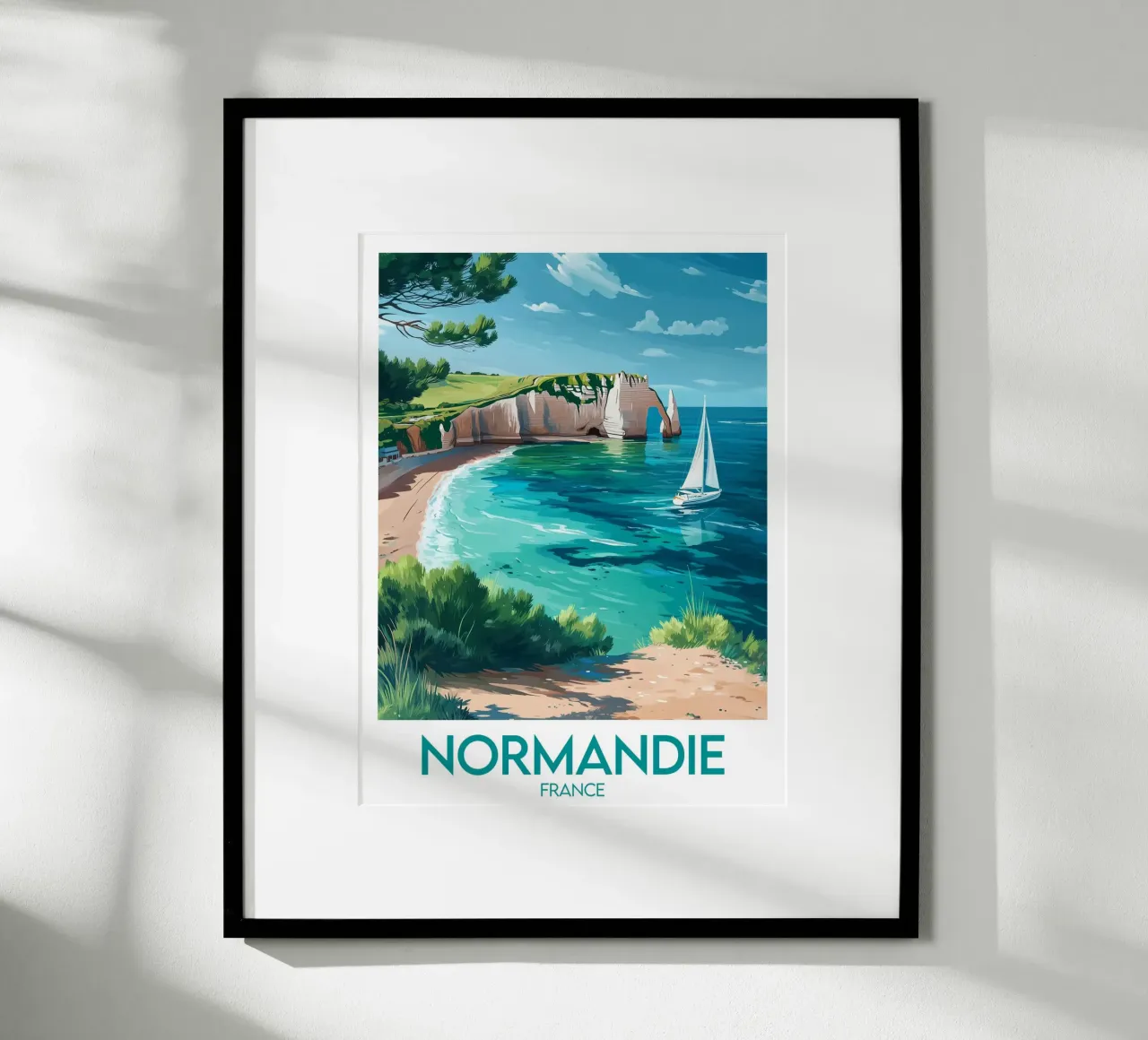 Affiche Normandie poster con telaio in legno da Frame the World
