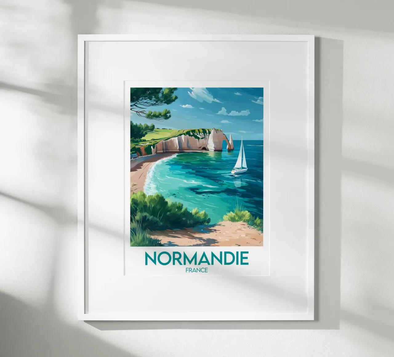 Affiche Normandie poster con telaio in legno da Frame the World