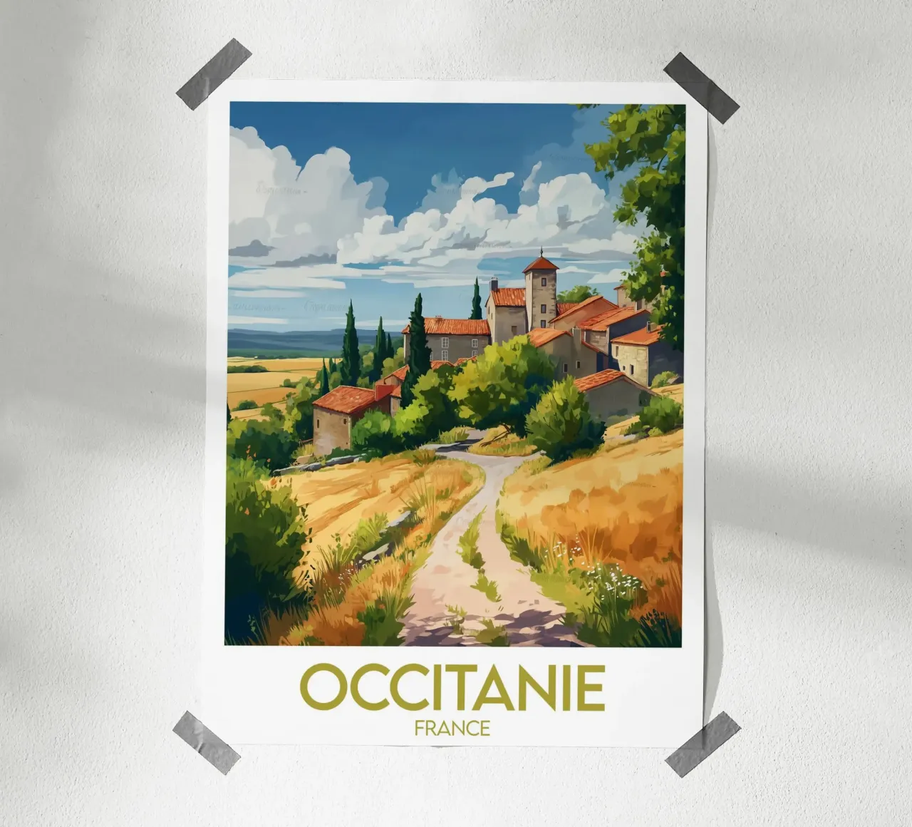 Affiche Occitanie carta hahnemühle da Frame the World