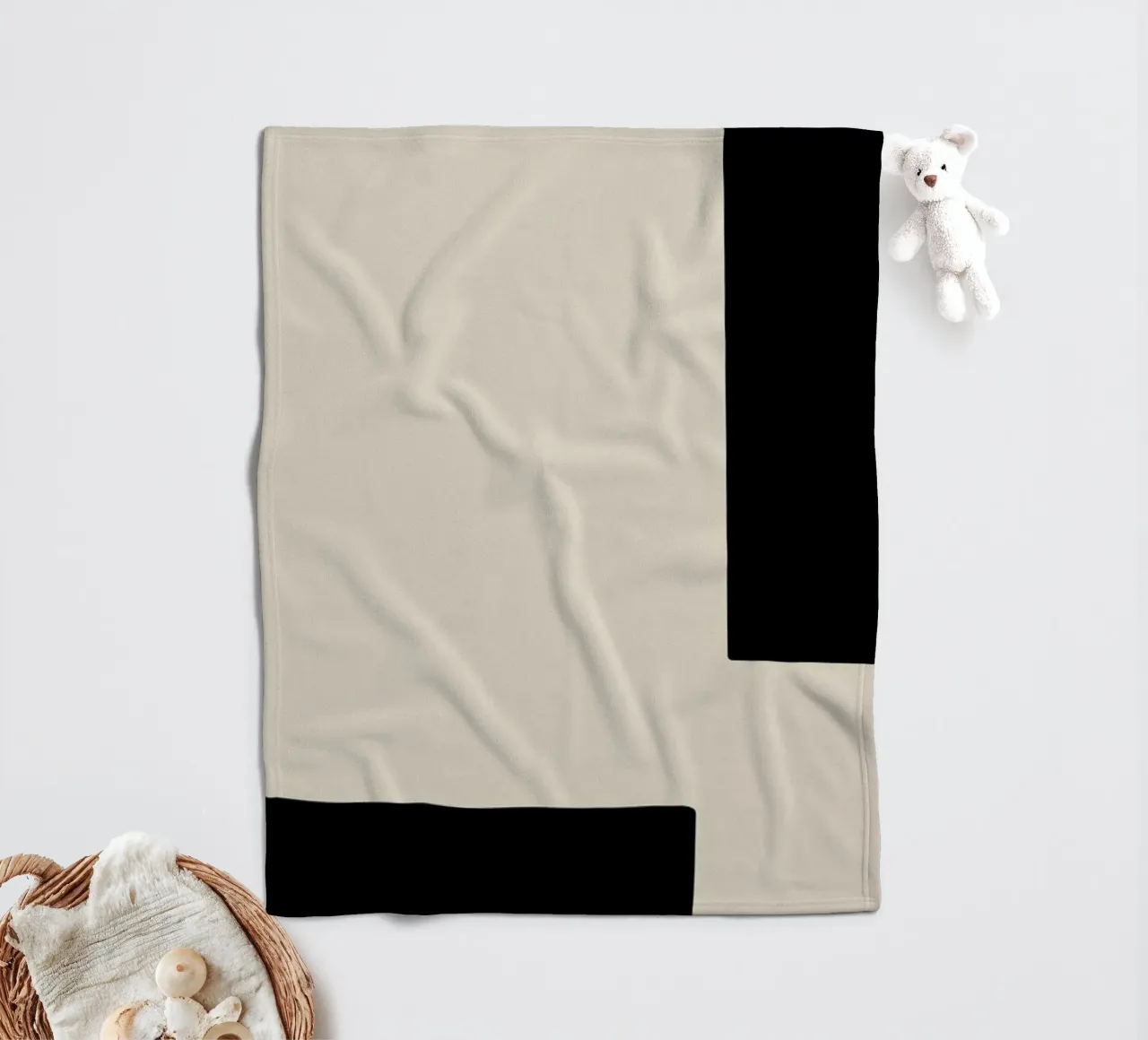 Border fleecedeken van Graphite