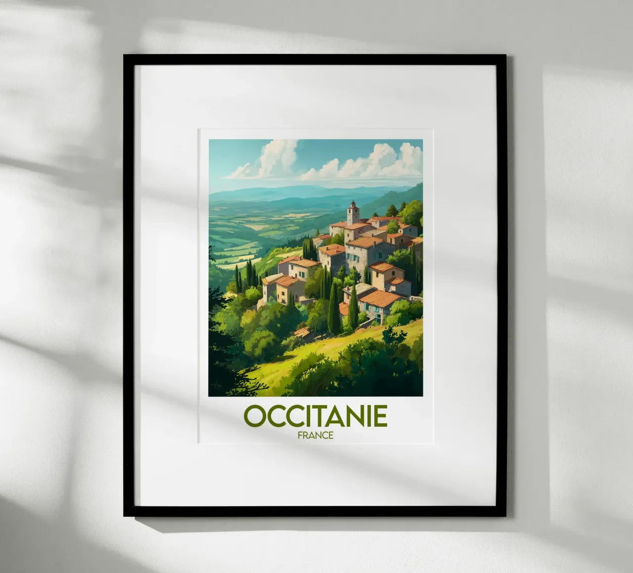 Affiche Occitanie poster con telaio in legno da Frame the World