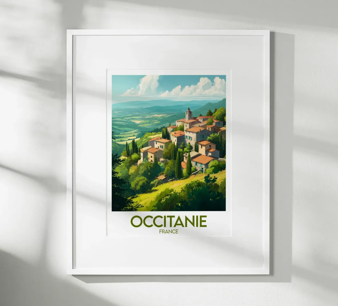 Affiche Occitanie poster con telaio in legno da Frame the World