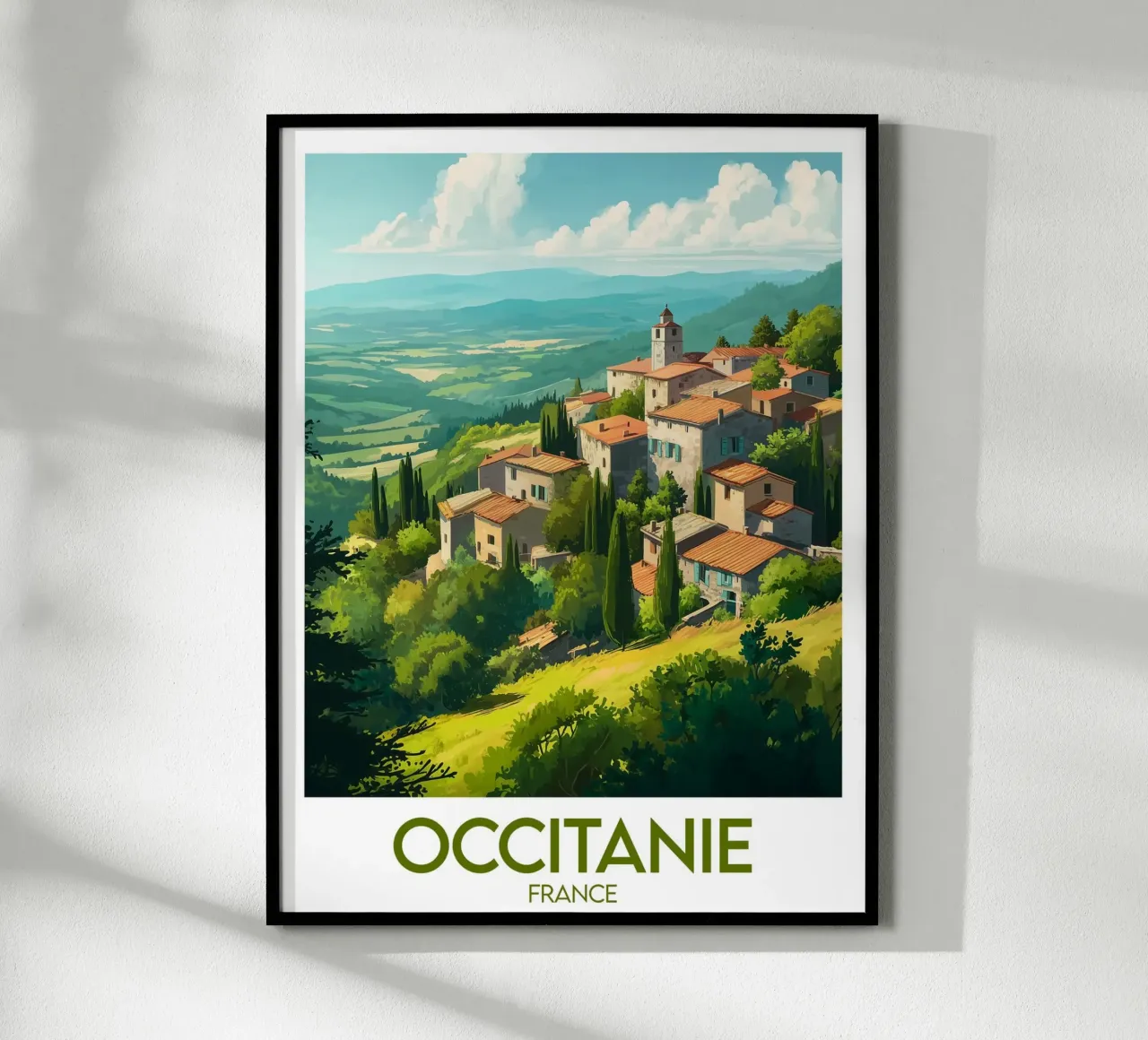 Affiche Occitanie poster con telaio in legno da Frame the World