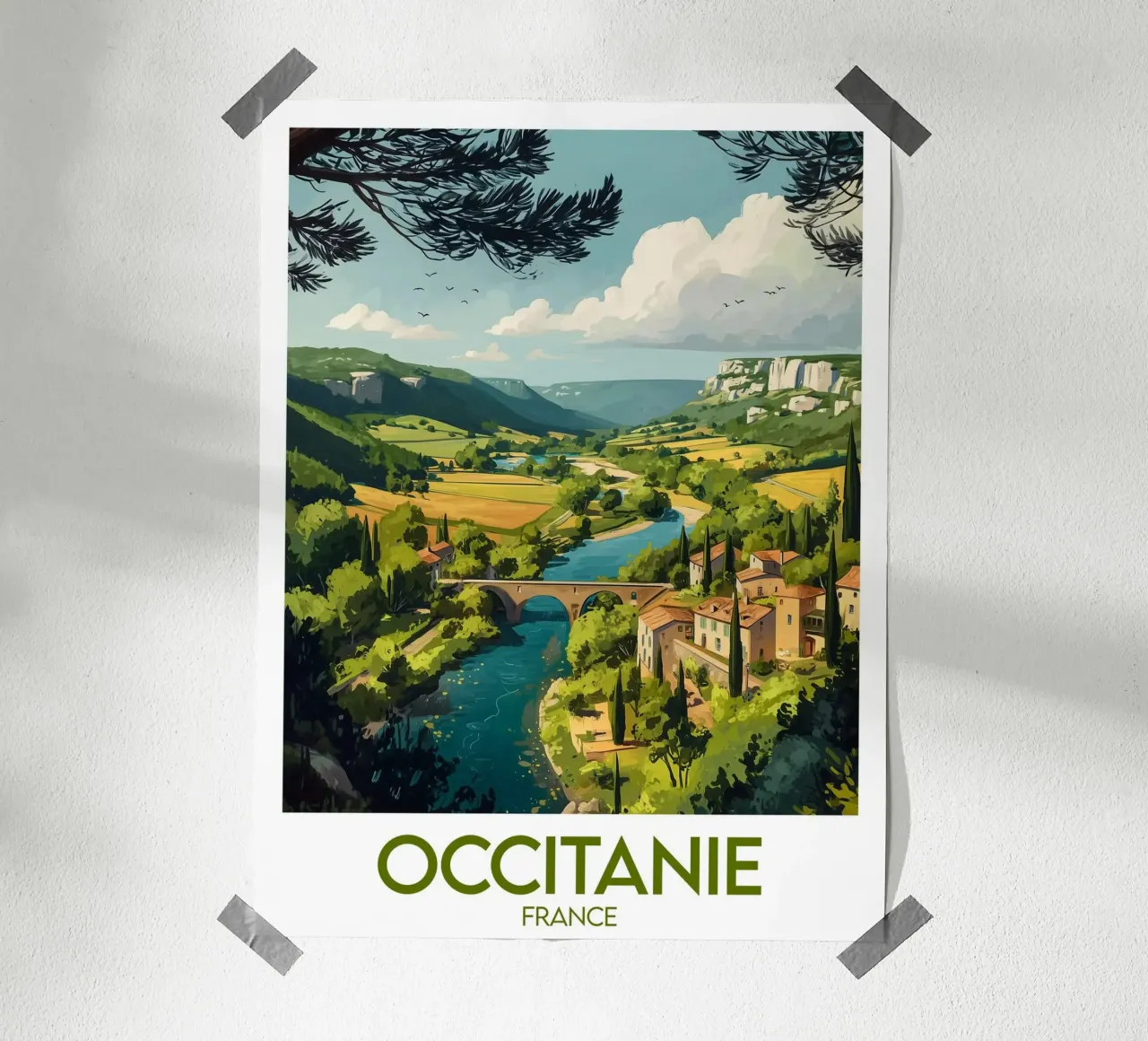 Affiche Occitanie carta hahnemühle da Frame the World