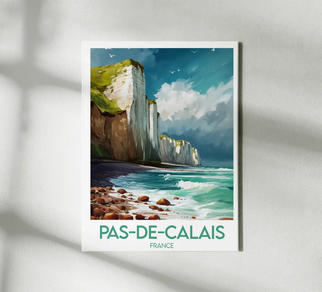 Manifesto Pas-de-Calais tela con Cornice a cassetta da Frame the World