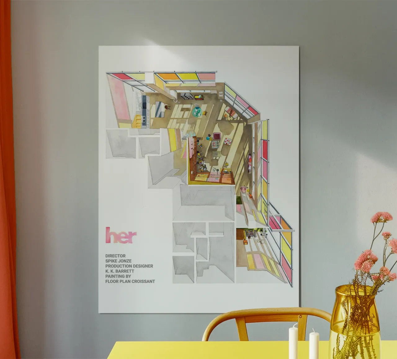 Her – A Love Beyond Screens poster con telaio in alluminio da Attaboy Dsgn