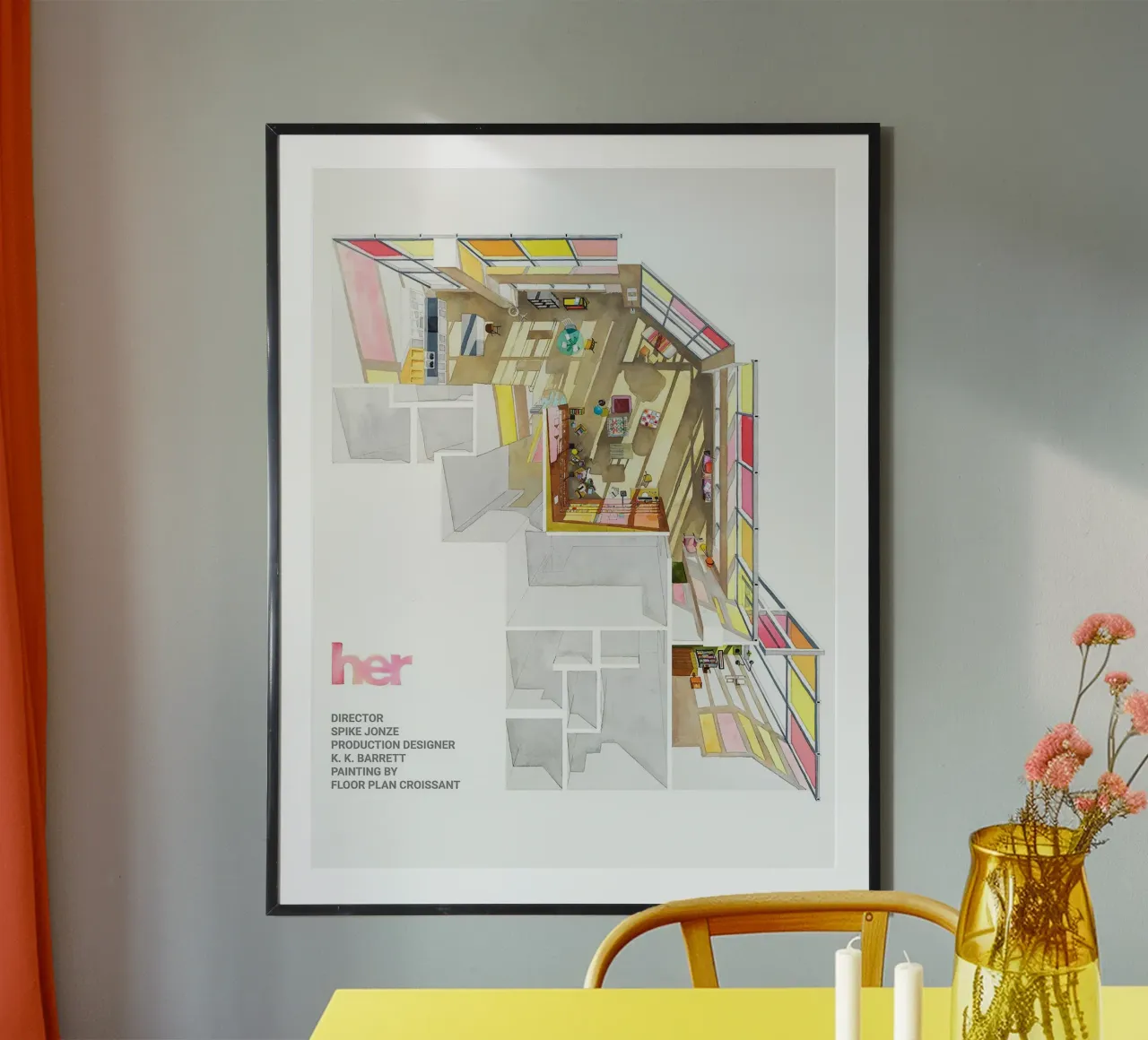 Her – A Love Beyond Screens poster con telaio in alluminio da Attaboy Dsgn