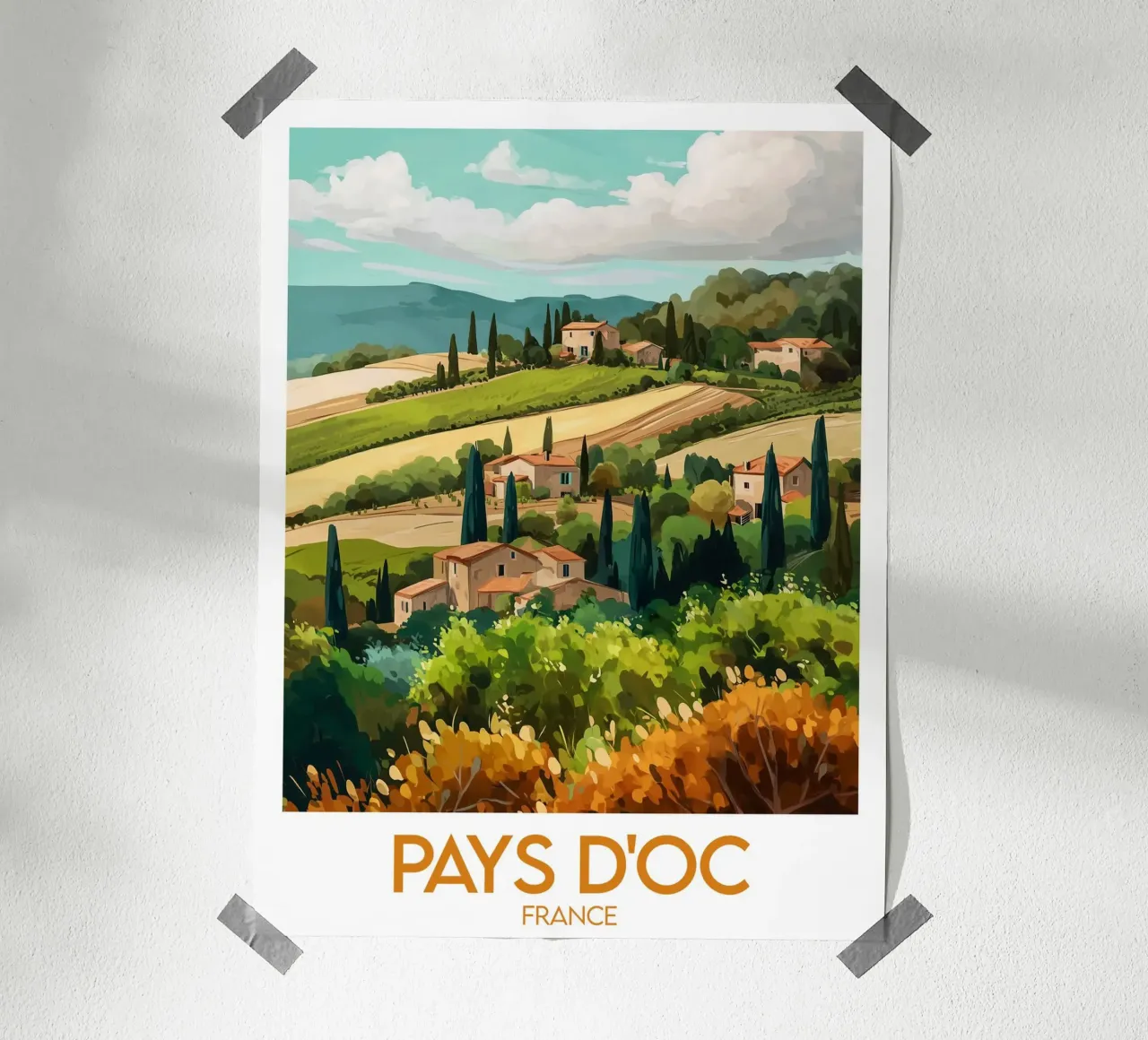 Poster Pays d'Oc poster con telaio in alluminio da Frame the World
