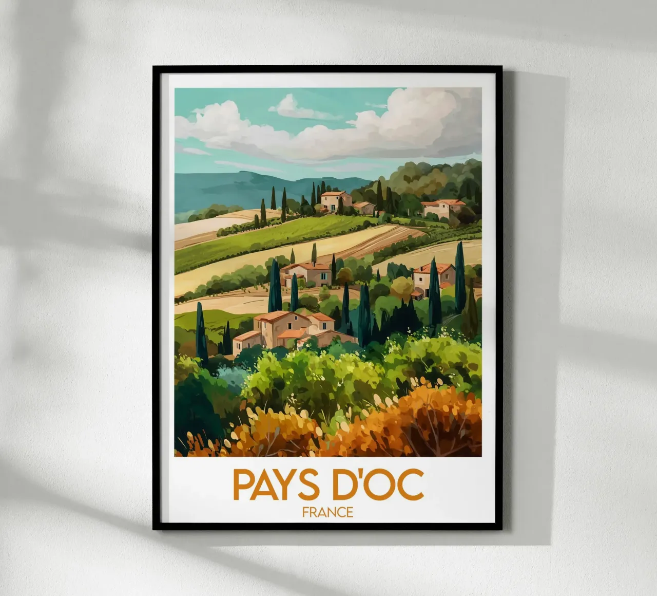 Poster Pays d'Oc poster con telaio in alluminio da Frame the World