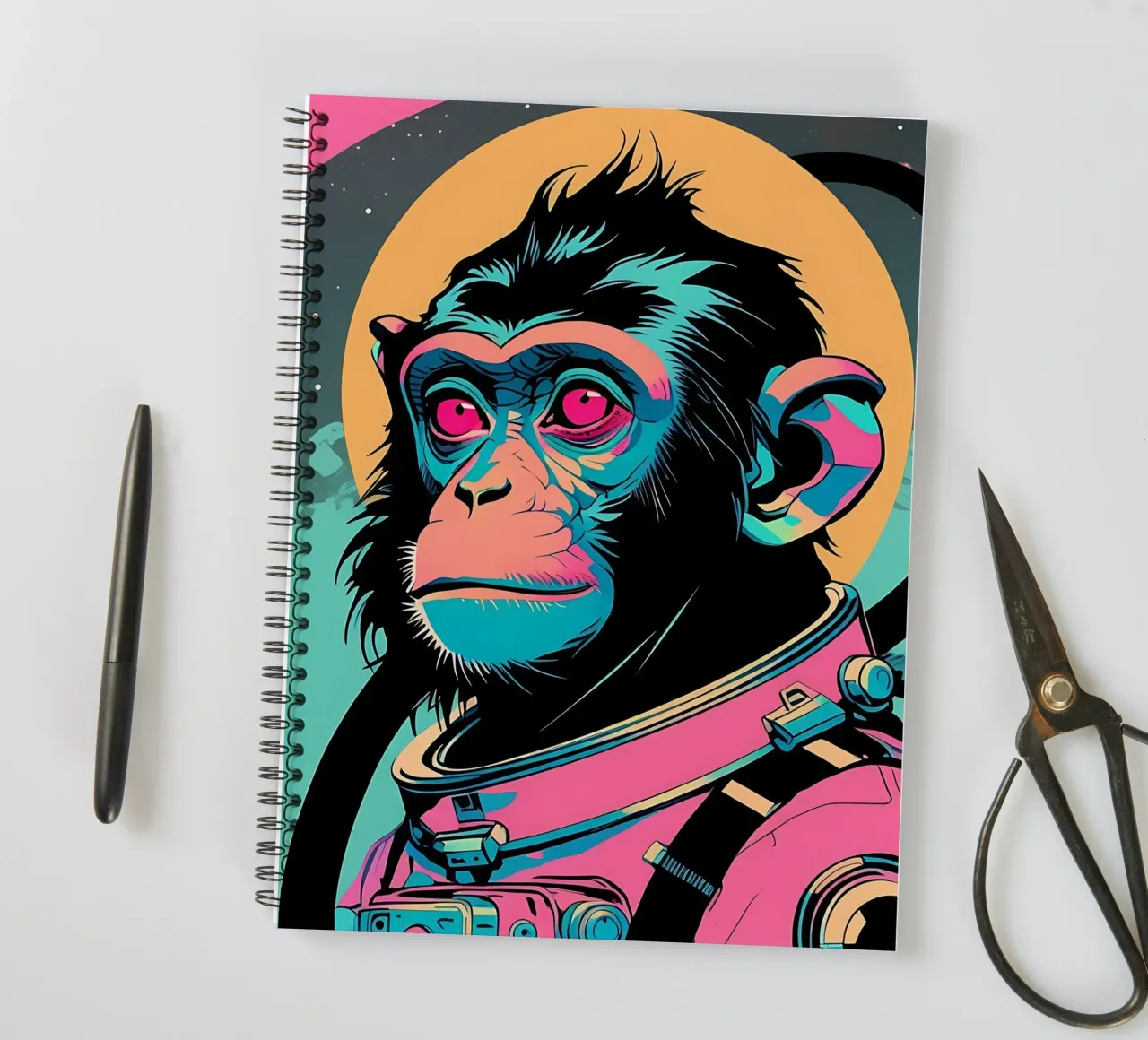Monkey_Style_D_1 spiral notebook by Tierisch bunt by LK