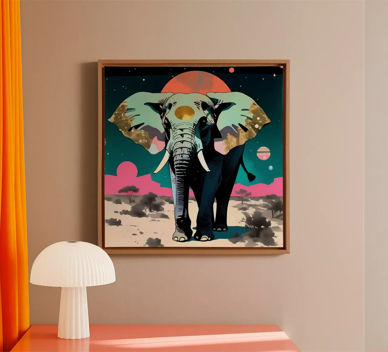 Elephant_Style_D_1 canvas with Floater frame by Tierisch bunt by LK