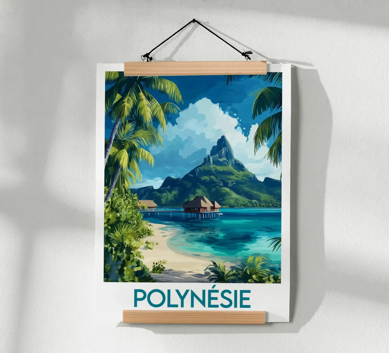 Poster della Polinesia poster con telaio in legno da Frame the World