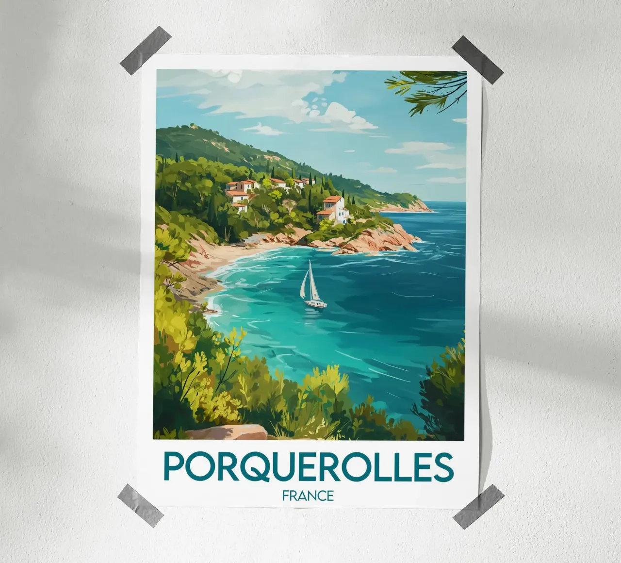 Poster Porquerolles Frankreich Poster von Frame the World