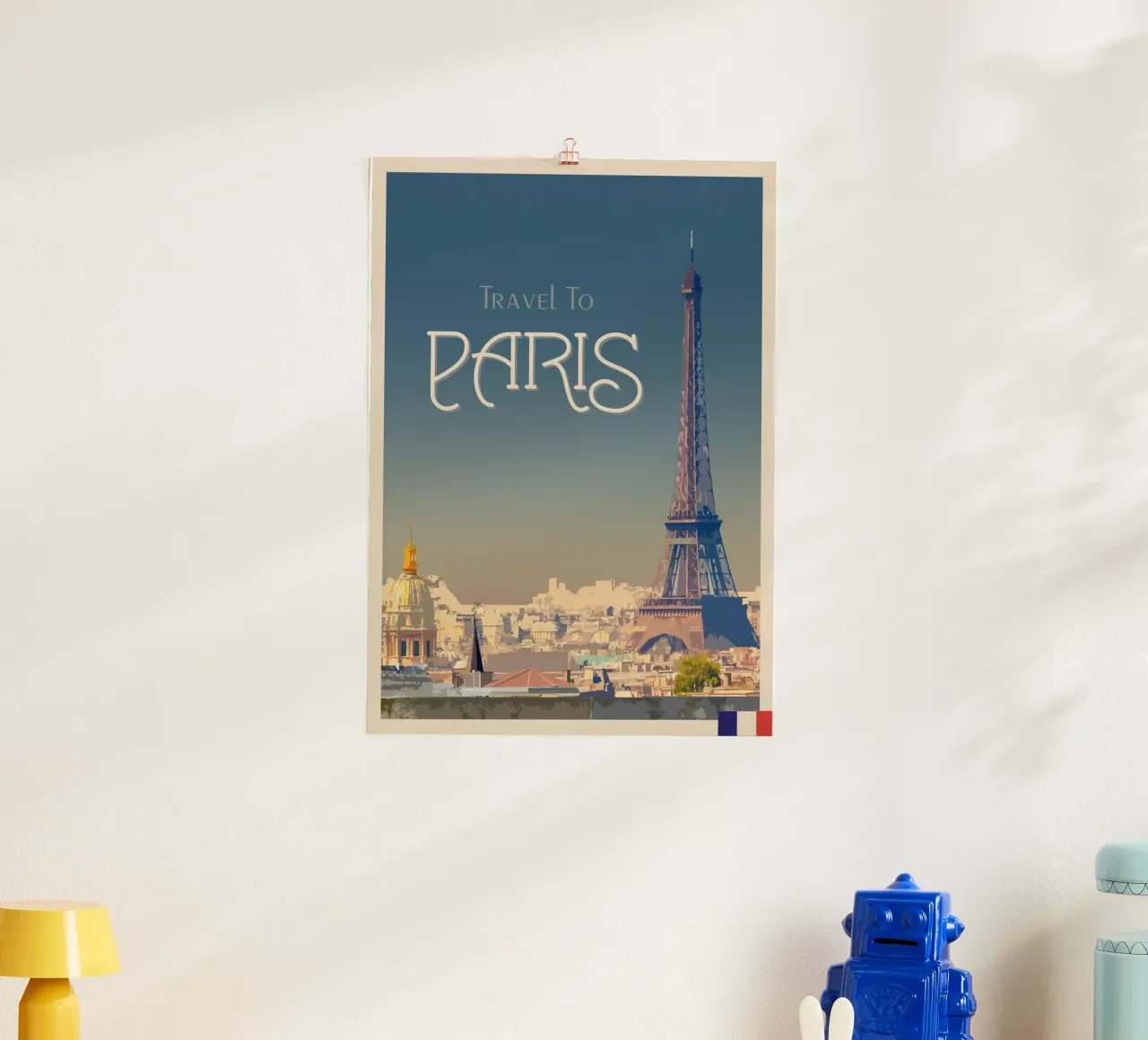 Viaggio a Parigi poster con telaio in plastica da Mercury Club