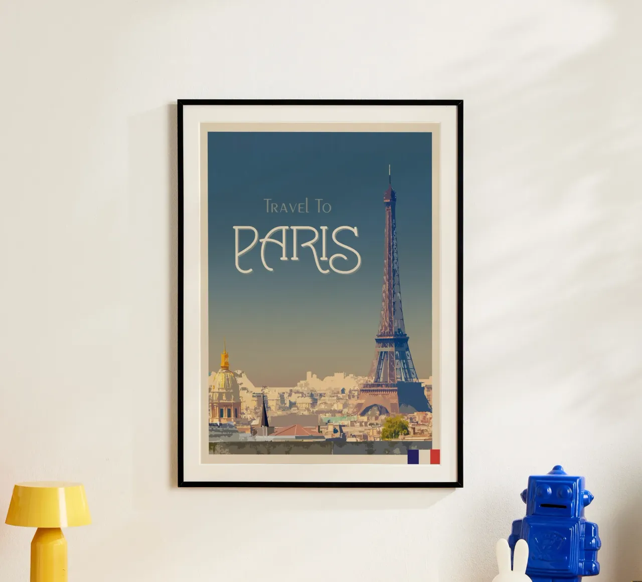 Viaggio a Parigi poster con telaio in plastica da Mercury Club
