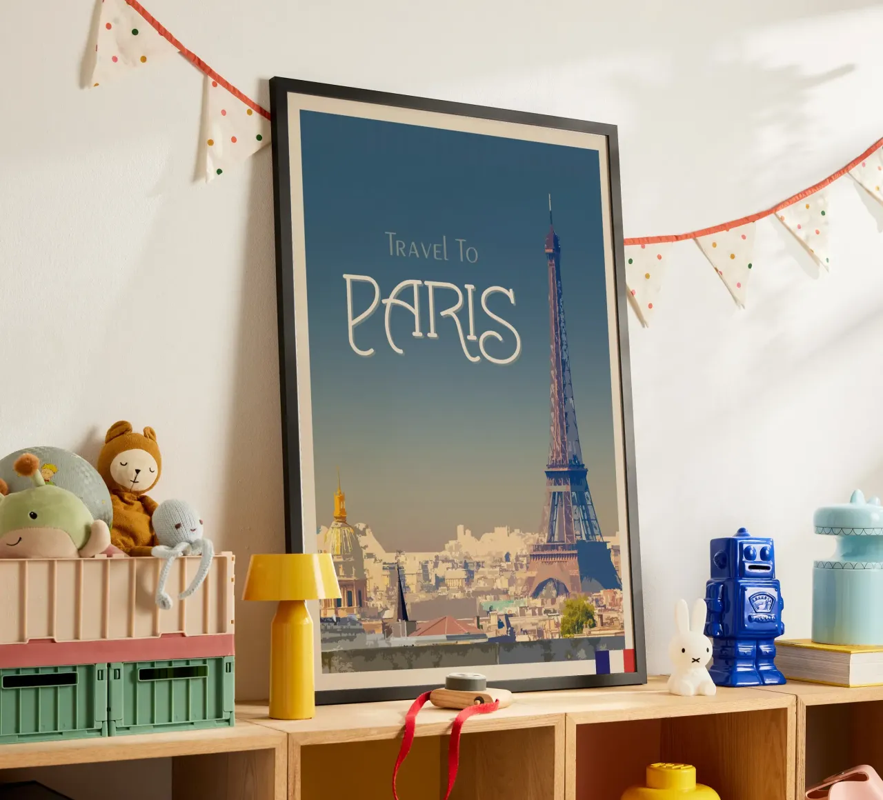Viaggio a Parigi poster con telaio in plastica da Mercury Club