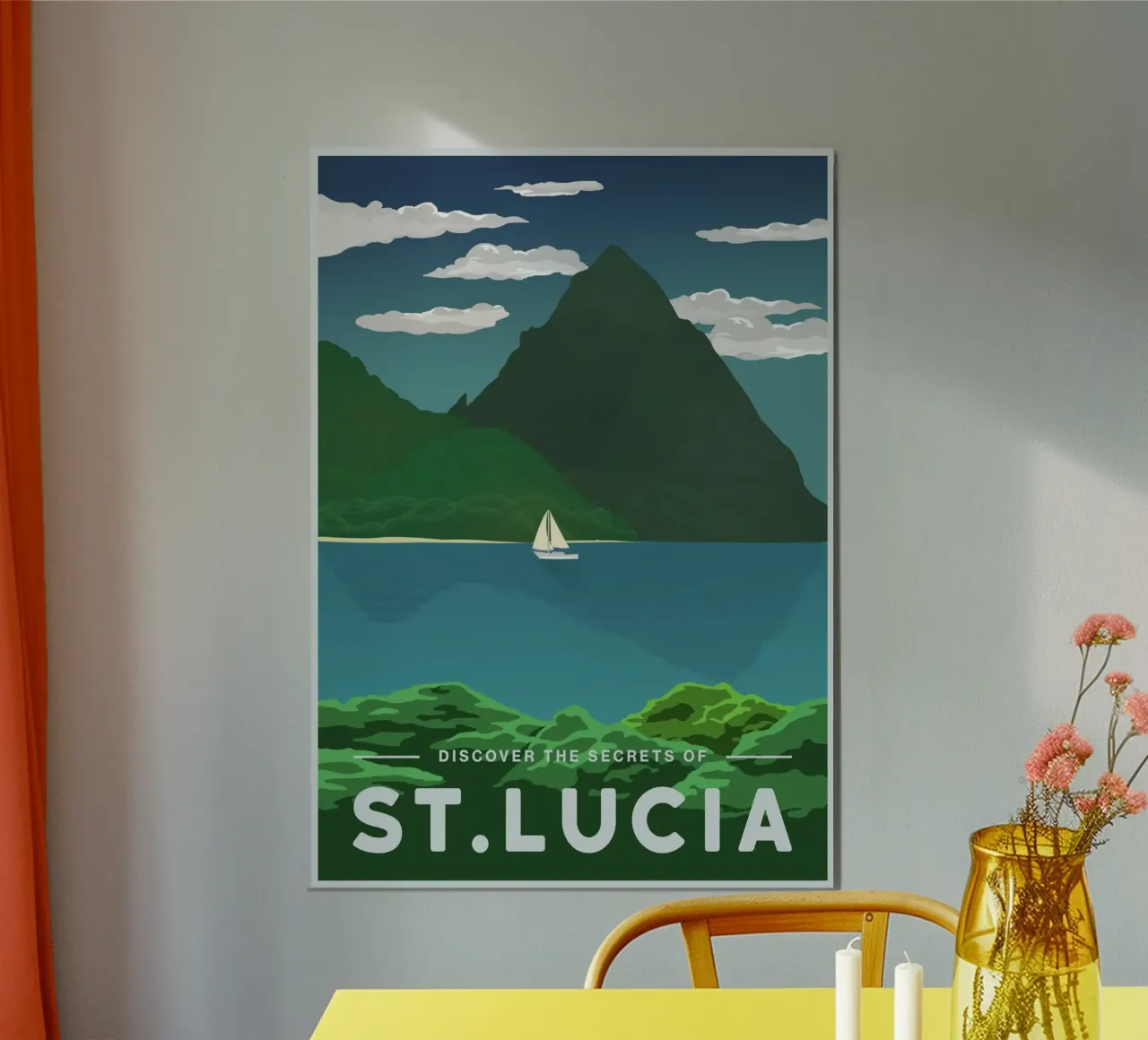 Viaggio a Santa Lucia poster con telaio in plastica da Mercury Club
