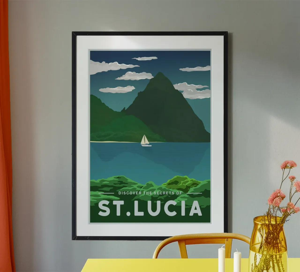 Viaggio a Santa Lucia poster con telaio in plastica da Mercury Club