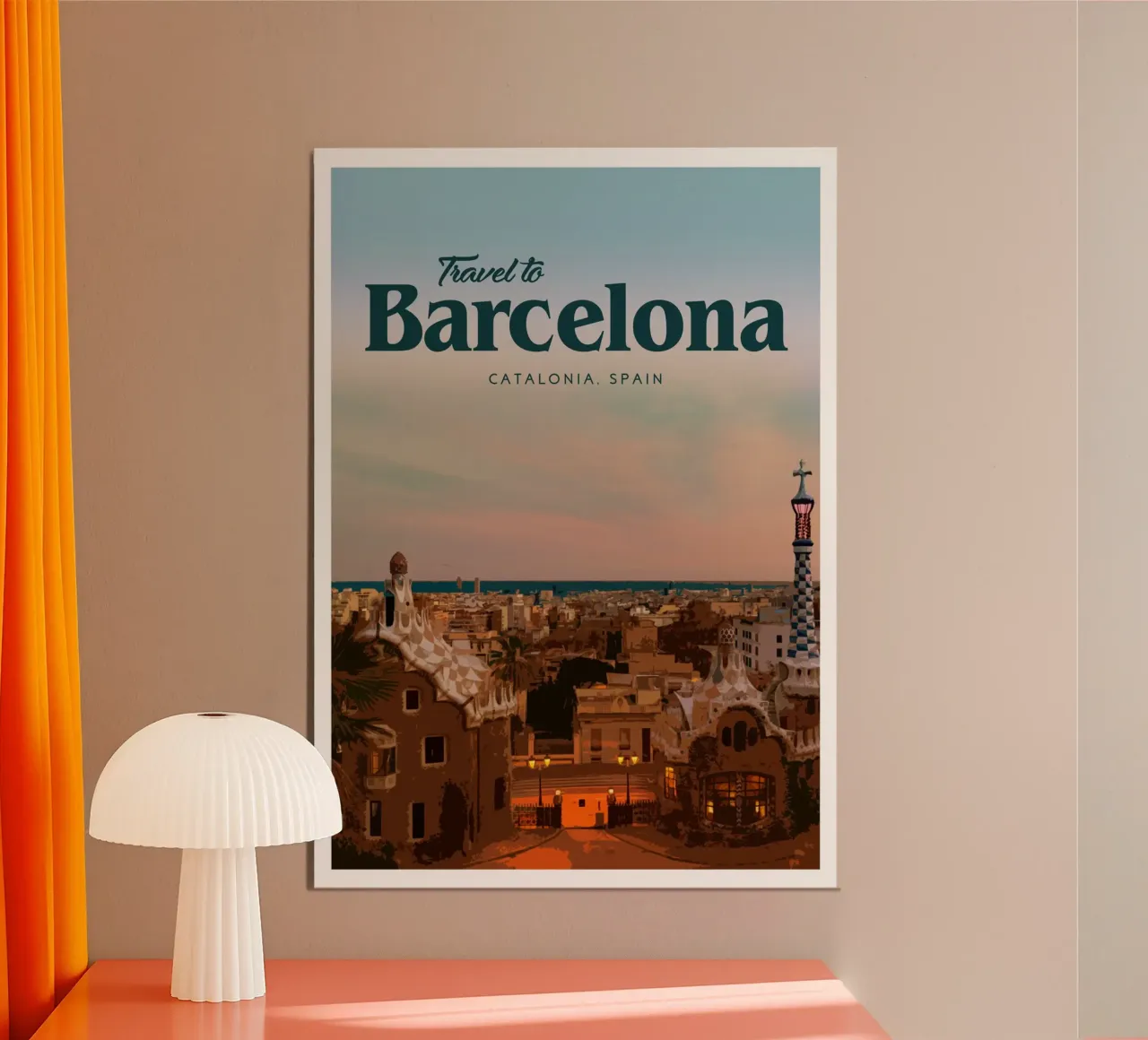 Travel to Barcelona poster by Mercury Club